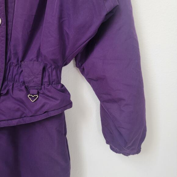 Obermeyer Snow‎ Suit Skiwear Purple Women Sz 10 Hayward Wool Blend Thick Stirrup - Picture 15 of 16